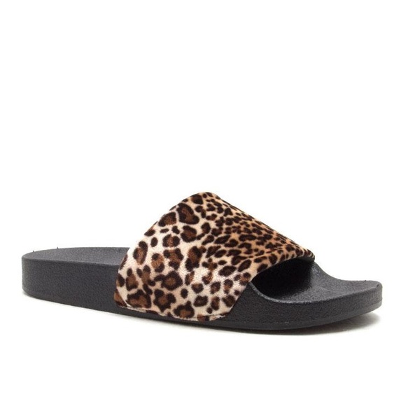 Leopard Print Velvet Lounge Slipper - Picture 3 of 6